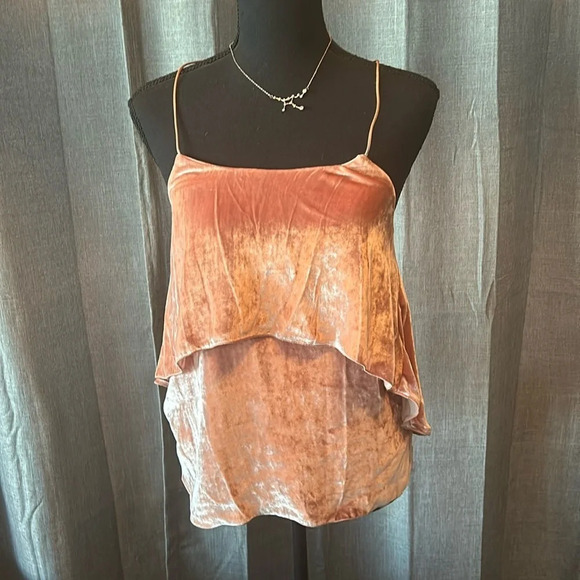 Pink Velvet Alice + Olivia Tank Top - Picture 1 of 5